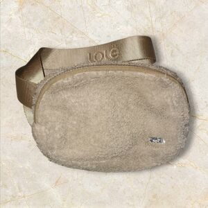 Lole Beige Sherpa Crossbody with Pearl Strap